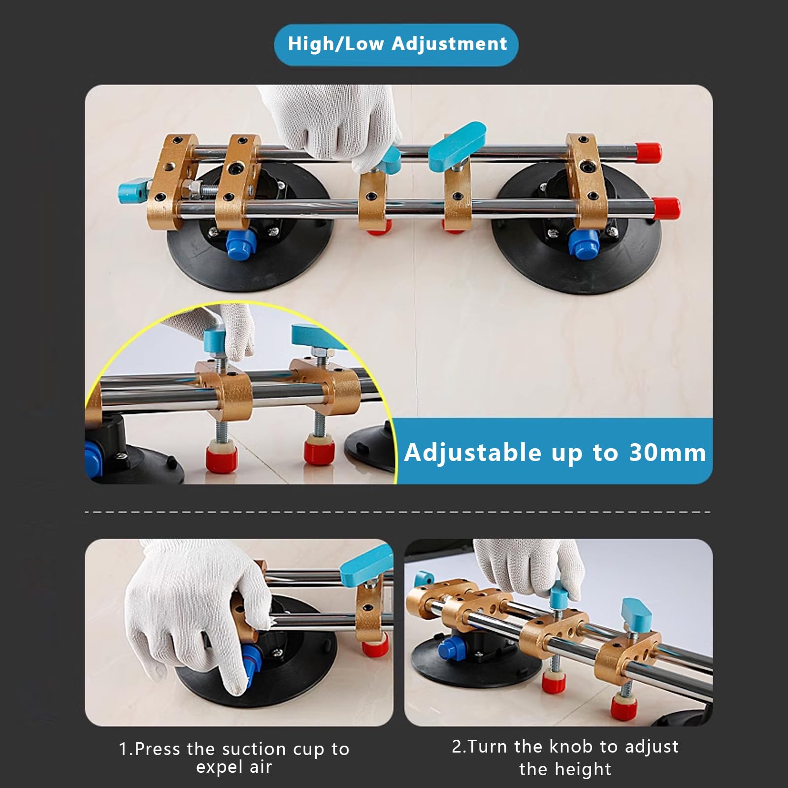 Setter manuale senza cuciture della cucitura della pietra con la ventosa di vuoto per l'installazione e il livellamento delle mattonelle