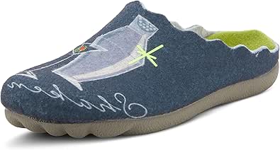 Flexus Spring Step Cocktail House Slippers for Women - Cozy Felt Round Toe Women's Clogs - Ladies Slippers for Indoor Use