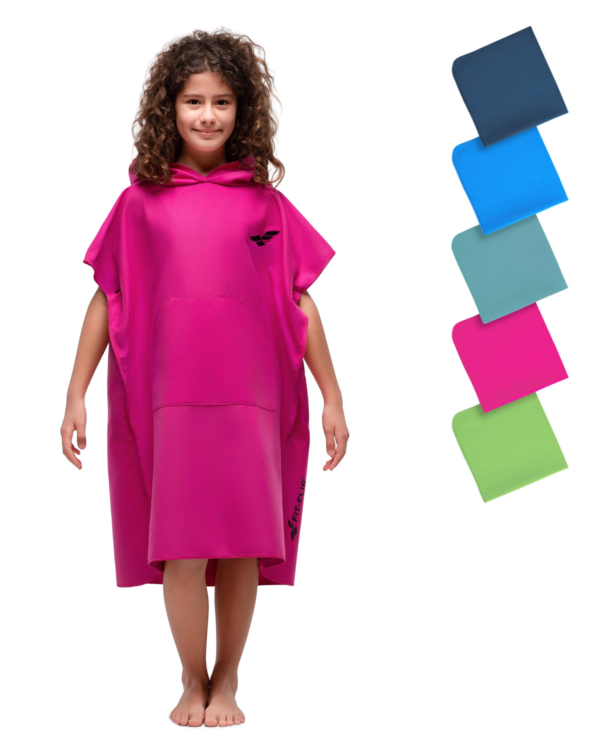 Fit-Flip Microfiber Bath Poncho for Kids