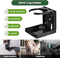 Vista 5 de 2 piezas de portavasos plegables ajustables, soporte de pared para auto con tornillos, para botellas de agua, bebidas y café, compatible