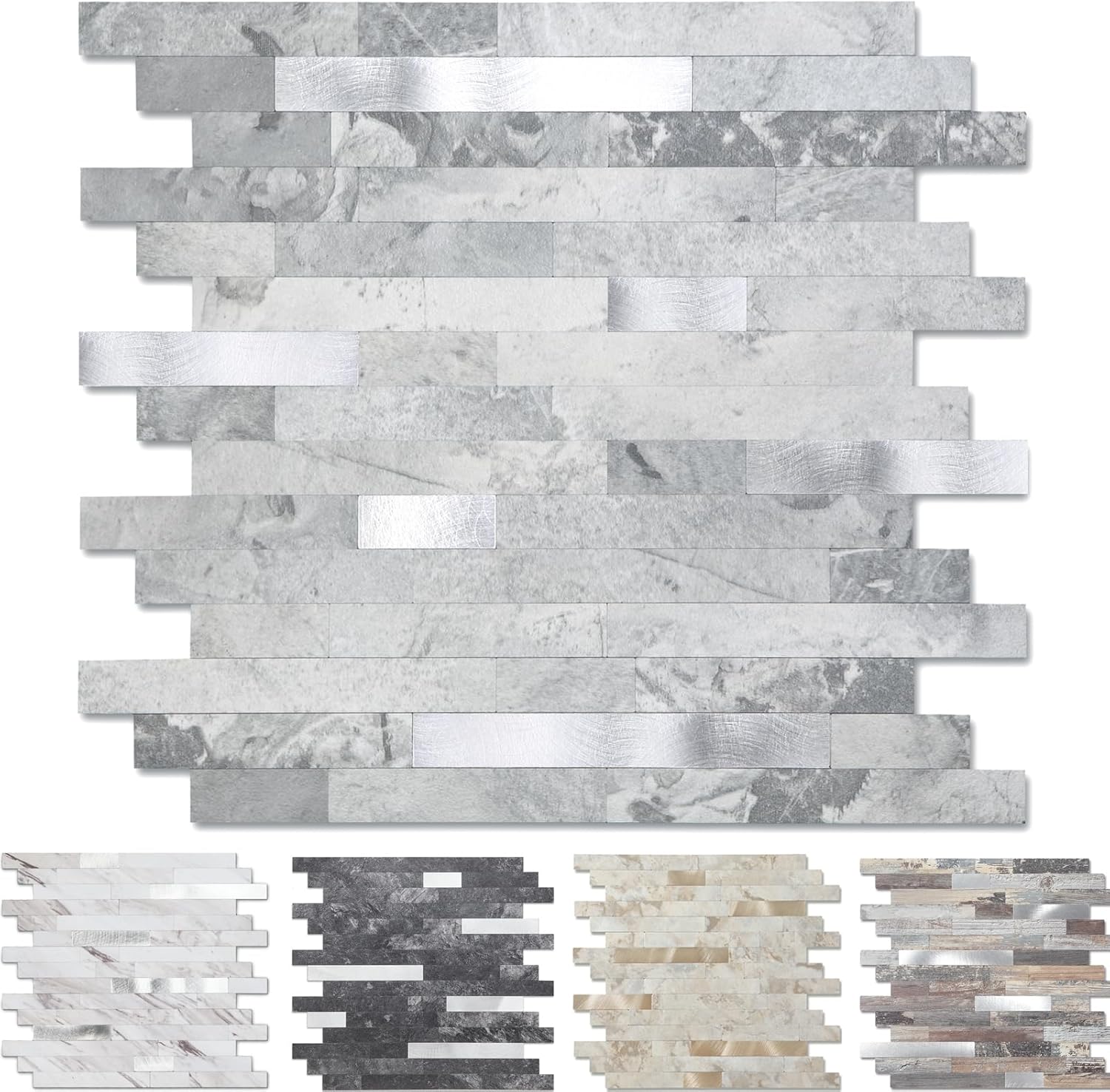Yipscazo Peel and Stick Stone Metal Tile Backsplash