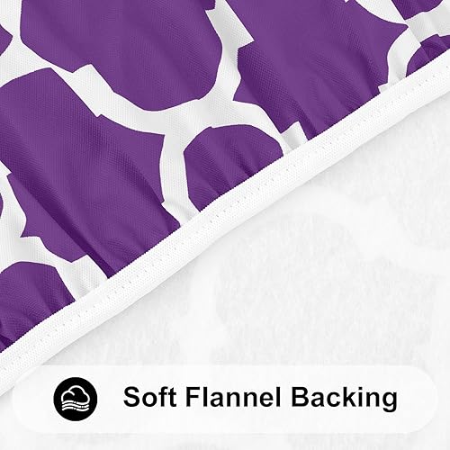 Miniatura 225 de Smiry - Mantel redondo de vinilo ajustable con bordes elásticos y parte trasera de franela, mantel de vinilo impermeable, lavable, diseño enrejado