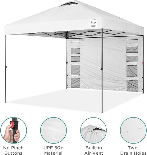 Miniatura 276 de Best Choice Products Carpa Toldo Desplegable de 10x10 pies para Instalación de 1 Persona, Refugio Portátil Instantáneo con Botón de 1 Toque