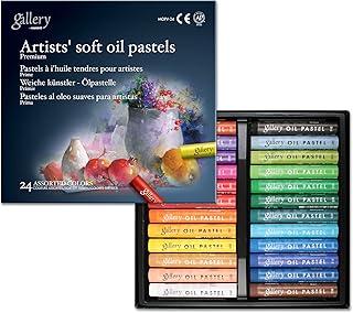 MUNGYO Gallery Artists' Soft Oil Pastels Set Of 24 Colours,Mopv-24,Multicolor