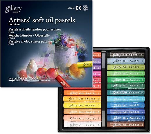 MUNGYO Gallery Artists' Soft Oil Pastels Set Of 24 Colours,Mopv-24,Multicolor