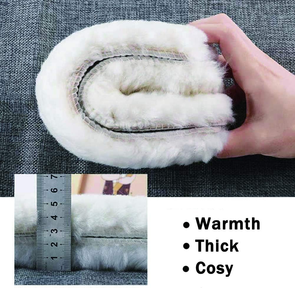 Bacophy 2 Pairs Genuine Thick Sheepskin Fleece Insoles for Women, Premium Warm Fluffy Wool Replacement Cozy Breathable Inner Soles for Shoes Boots Slippers Women Size 8 - Image 3