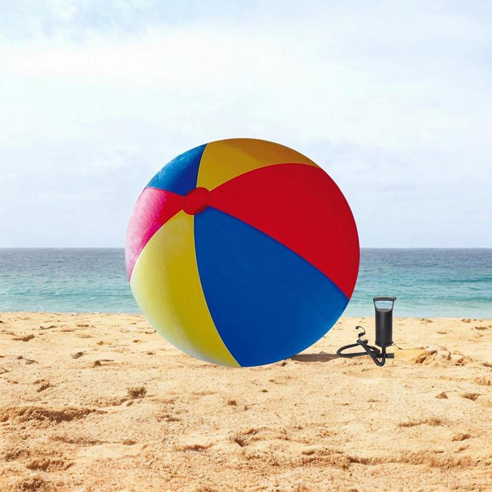 Juego de Bola de Playa Inflable Juguete Plegable PVC Enorme Enorme Juegos fáciles de Transportar Tri Color Actividad al Aire Libre Bola de Piscina, Diámetro 180 Cm