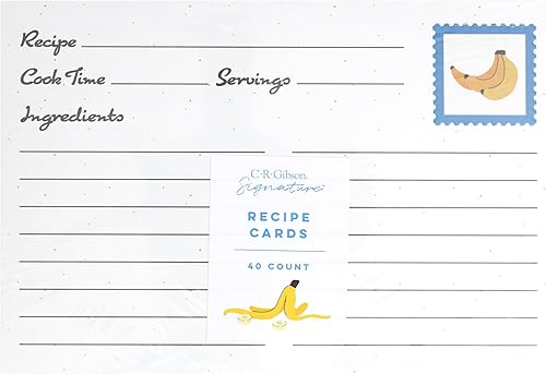C.R. Gibson Q12-25450 Tarjetas de recetas, tamaño único, multicolor