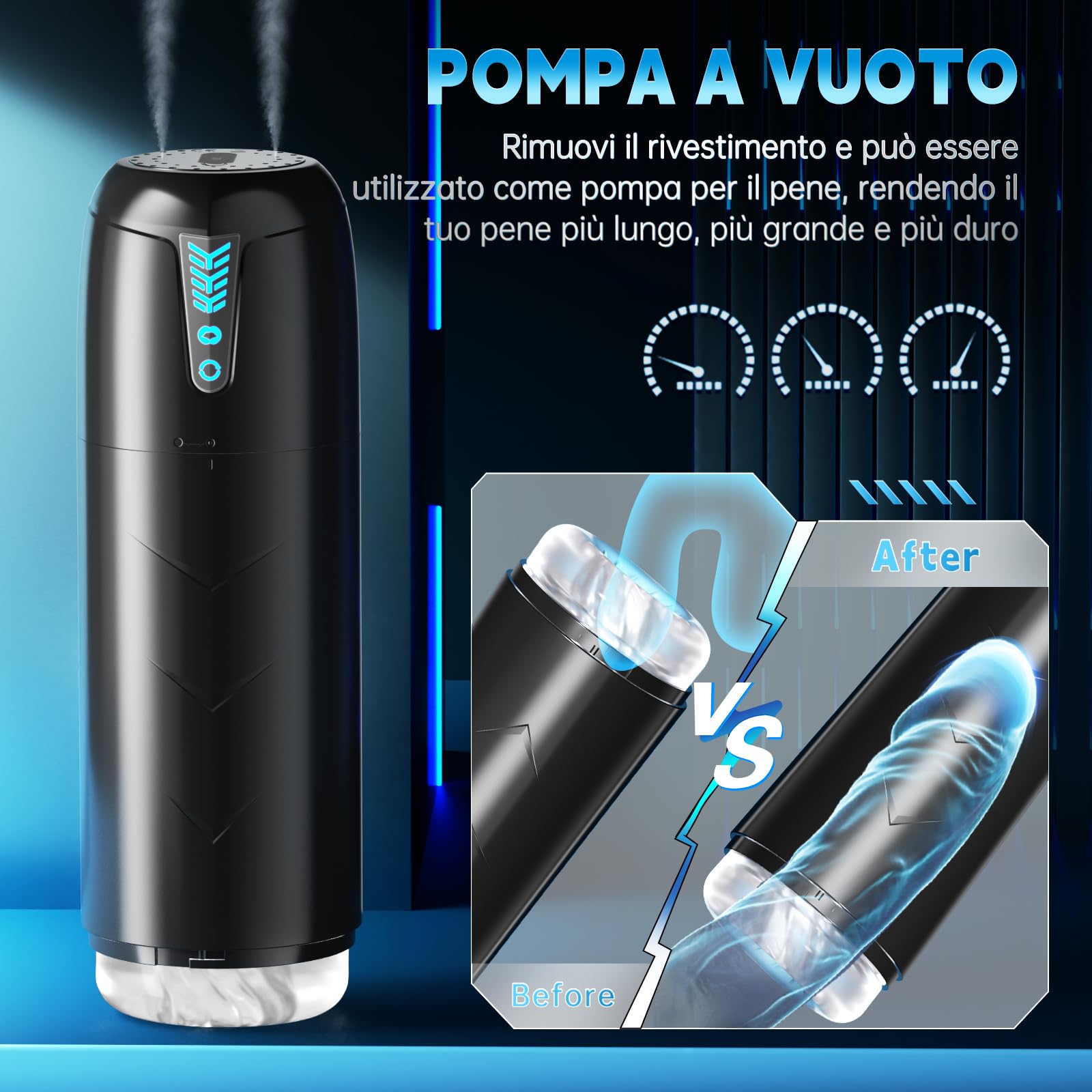 Masturvatore per Uomo Automatico Sex Toys, Masturbatore Uomo Sexytoysys con 7 Modalità di Aspirazione e 7 Modalità di Rotazione, Vagina Finta Masturbtore per Pene Toys Sessuali per Uomini Sex Toy