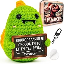 Patatoche Original | Dinosaure Positif Connecté en Français | Idée Cadeau Originale & Amusante | Anniversaire, Collègue, Famille ou Ami | Déco Maison Fun et Inspirante | Pensée Positive Motivation