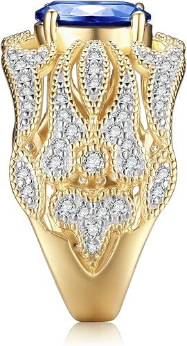 Miniatura 6 de JewelryPalace Anillo de compromiso con halo de circonita cúbica de 1,5 a 3 quilates, oro rosa de 14 quilates, plata de ley 925, anillo de promesa,