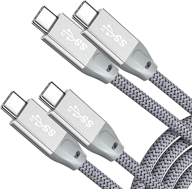 UseBean USB C to USB C Cable 100W 2M(2 Pack), USB 3.2 Gen 2X2 20Gbps Data Transfer Type-C Cable PD Fast Charging,4K Video Monitor Cord,for Thunderbolt 3 MacBook Pro, iPad Pro,Galaxy S21/S20