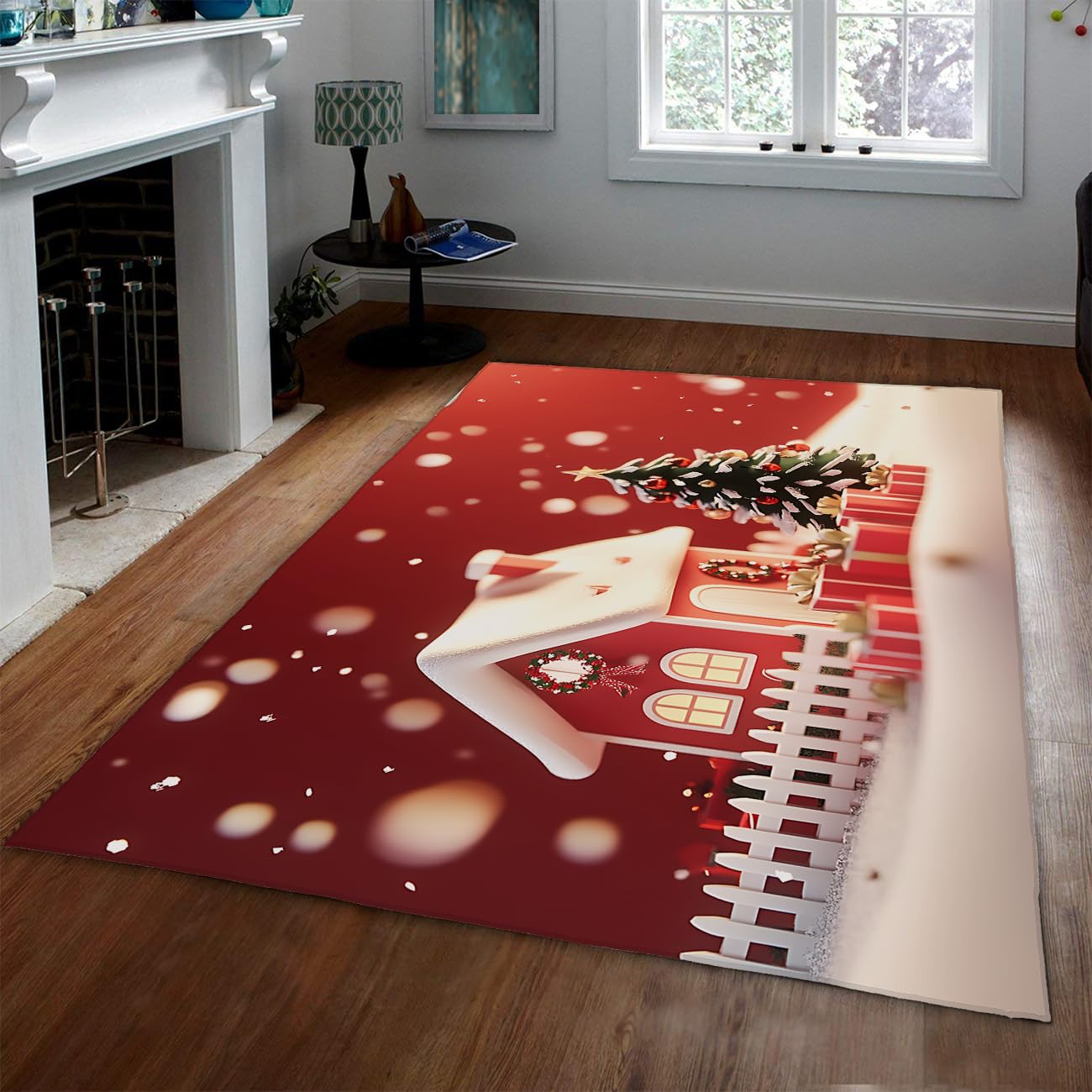 Tapis Noël antidérapant 90x150cm lavable pour sécuriser et décorer vos pièces