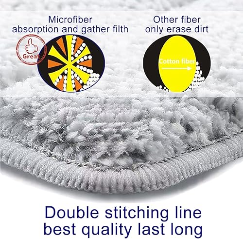 Miniatura 3 de Almohadillas de repuesto para mopa de microfibra, de 16.5 x 5.5 pulgadas, almohadilla de limpieza de suelos húmedos y secos compatible con el