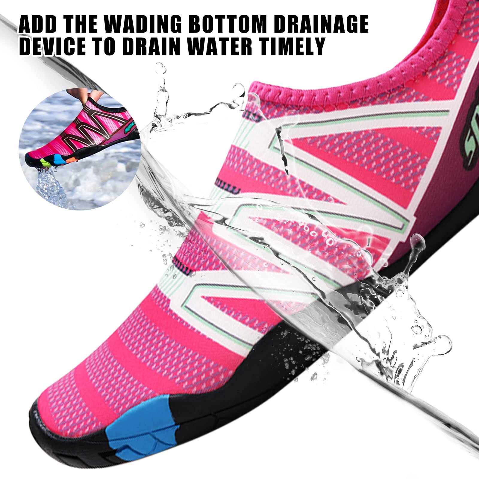 TMEOG Scarpe da Scoglio Uomo Donna Scarpe Mare Acquatiche Scarpe da Spiaggia da Acqua Piscina Scarpette da Immersione per Bagno Surf Nuoto 36-45EU