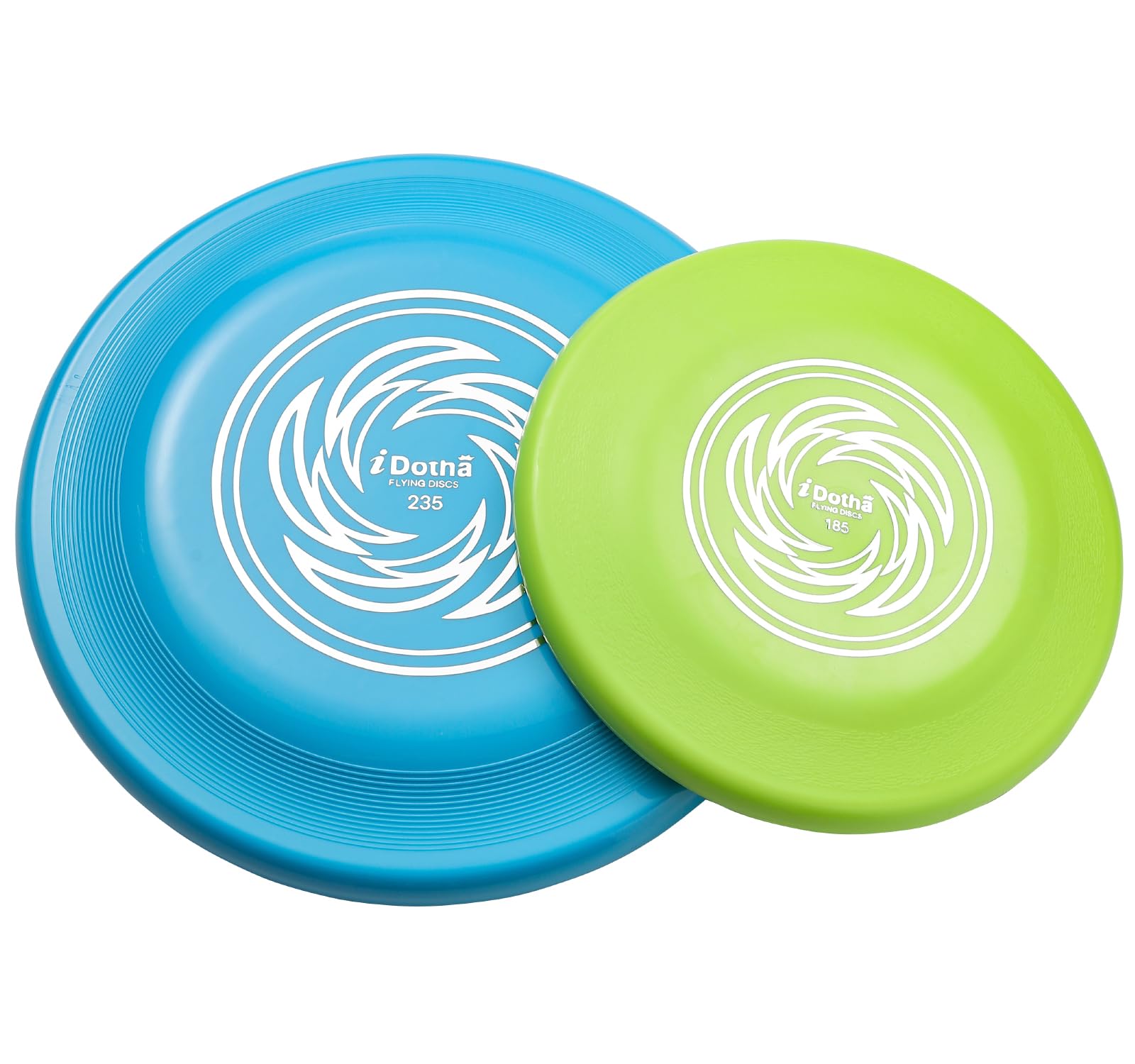iDotha Sports Flying Disc, 2 Pack Compeition Flying Discs, Lightweight Durable Flying Disc Toys for Backyard Beach Lawn Park Outdoor Games, 105 Gram 9.3 Inch & 90 Gram 7.3 Inch.