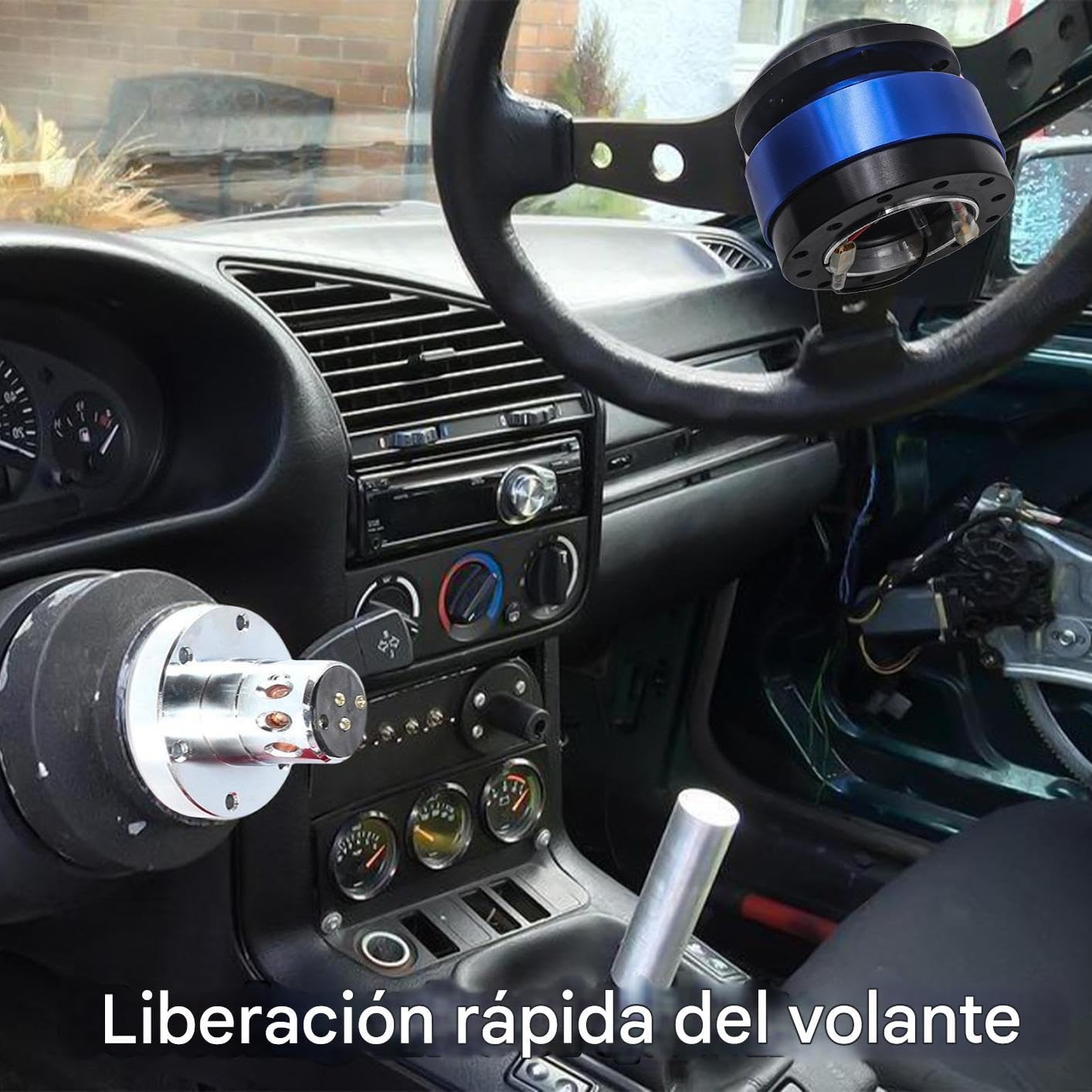 Kit de Volante de Liberación Rápida | Buje Rápido de Volante de Aluminio - Adaptador Sustitución Compacto Extraíble para Coche, Camión, Barca Automoción