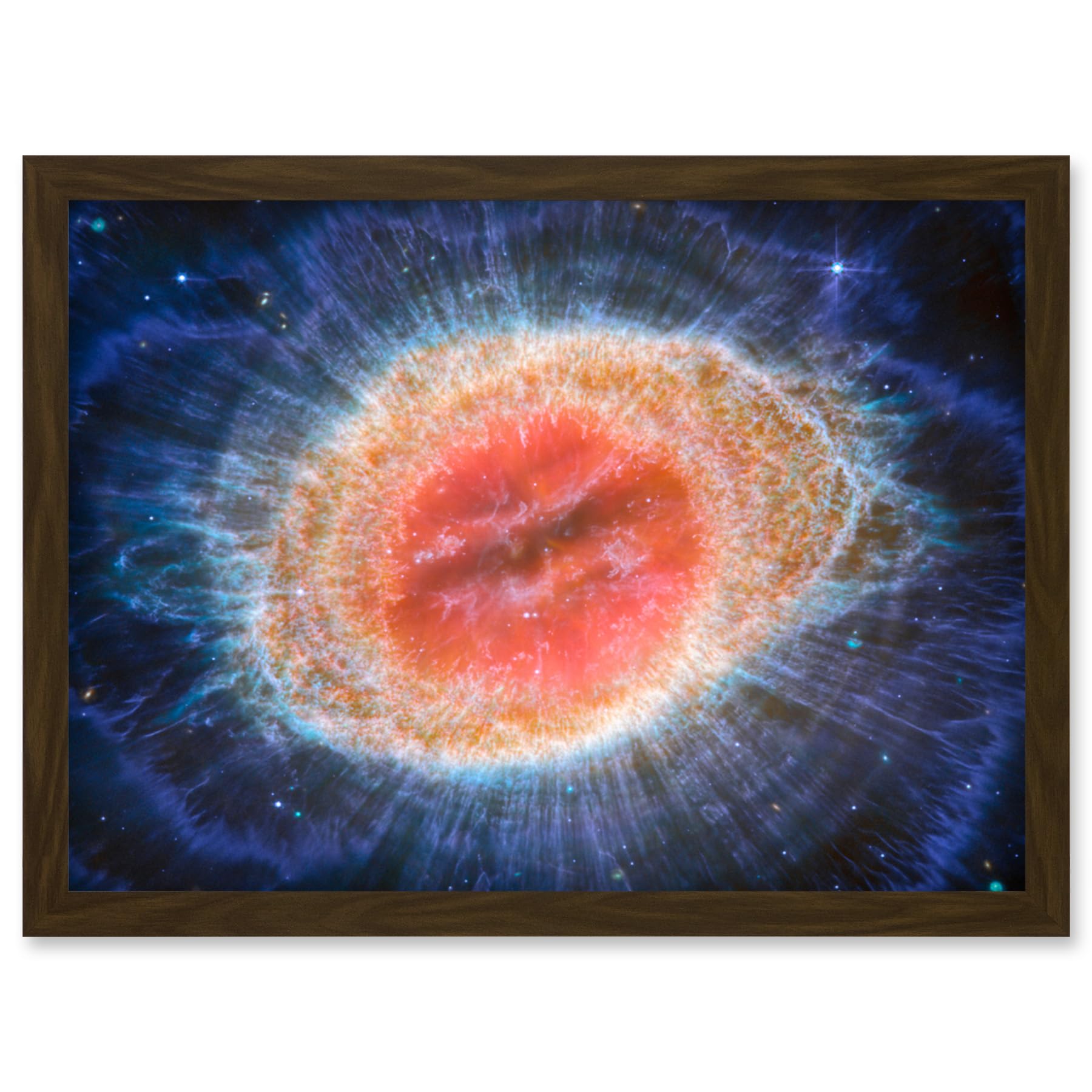 Artery8 NASA James Webb Telescope MIRI Image of the Ring Nebula Planetary Messier 57 Intricate Details of a Dying Star Formation Celestial Doughnut in Space Artwork Framed A3 Wall Art Print