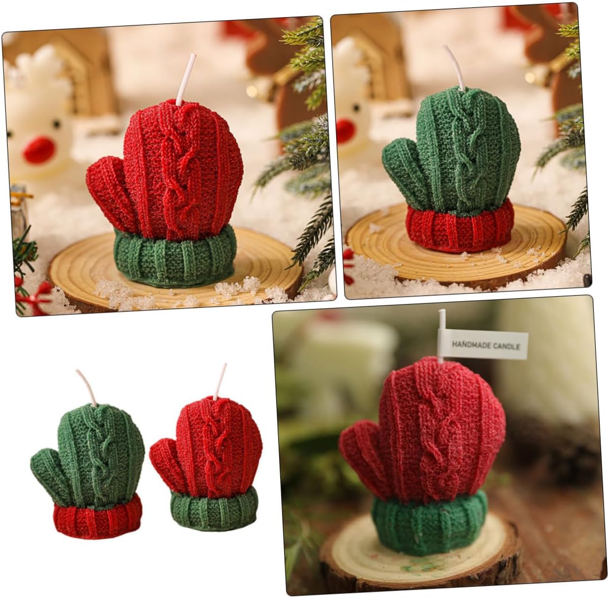 2pcs Glove Scented Candle SOYA Mixed Wax Christmas Xmas