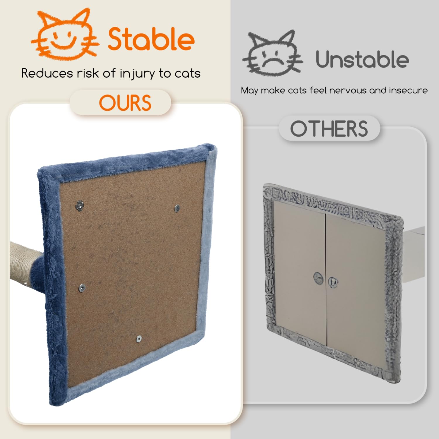 Nobleza Rascador para Gatos, Altura 118.5 cm, Árbol Estable para Gatos, 4 Plataformas, 1 Cueva, 1 Pompón, 1 Peluche, Azul