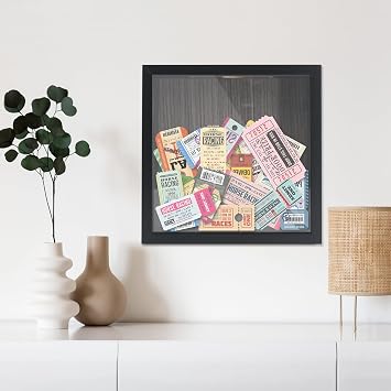 Top Loading Shadow Box , Top Loading Wood & Real Glass Display Case Frame with Slot on Top Ready to Hang Memory Box , Pins, Awards, Medals, Wedding and Photos, Black, 8x8
