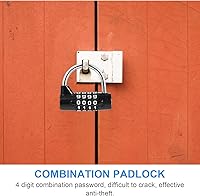 Vista 7 de DOITOOL Candado de combinación fácil de operar para casilleros escolares, buzones de correo y uso seguro al aire libre