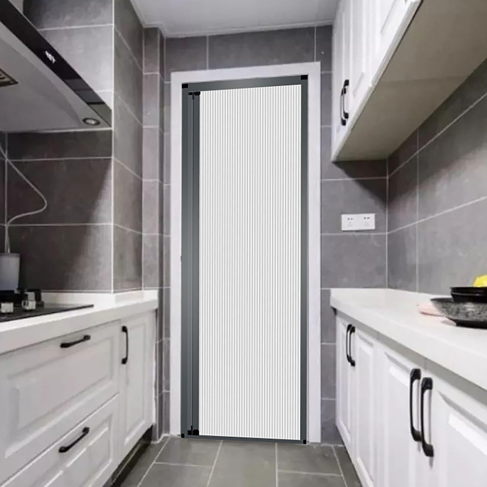 Aluminum Shading Honeycomb Folding Door with Hardware, Invisible Curtain Folding Accordion Doors for RVs/Storage Rooms/Barns, Cellular Multifold Bifold Closet Doors(34x80in(86.4x203.2cm))