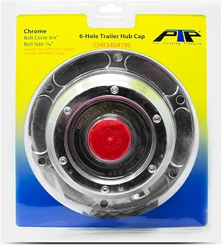 CHR3404195 Chromed Hub Cap Fits Trailers with HM518445 Bearings Replaces Stemco 340-4195