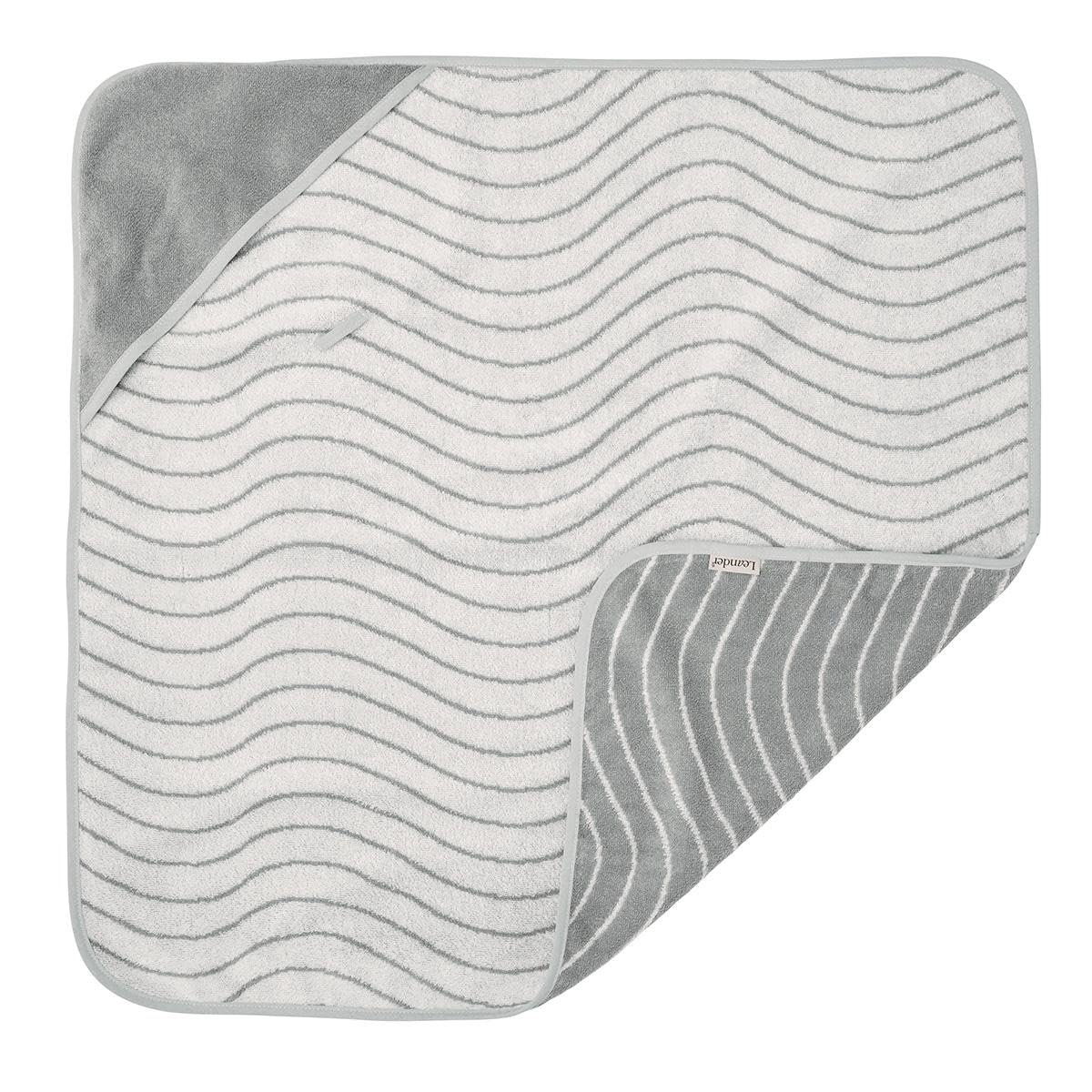 Leander Hoodie Serviette de bain à capuche en coton éponge – Gris forêt – Gris