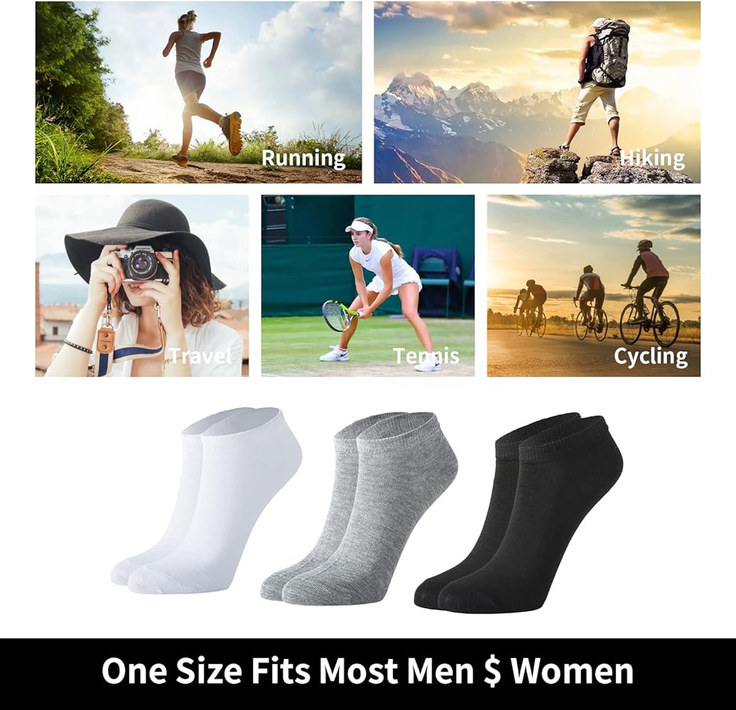 Haysandy 72 Pairs Bulk Pack Of Socks Men's Socks For Homeless Sport Casual Bundle For Homeless Unisex Men Women(Plain,Black, White
