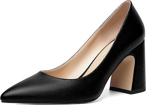 ROSERWISH Zapatos de tacón alto para mujer, sexy, elegante, puntiagudo, sin cordones, mate, para boda, de 3.5 pulgadas