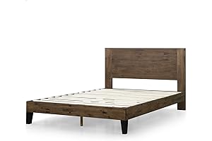 Zinus Tonja Wood Platform Bed Frame with Headboard and Mattress Foundation