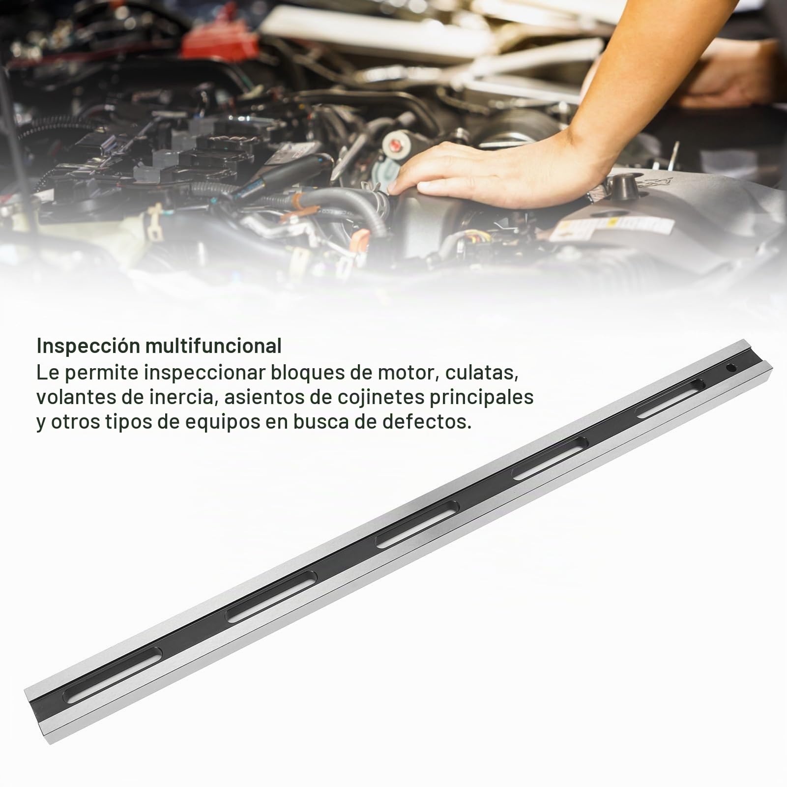 Machinist Herramienta de Borde Recto de Acero de Precisión para Culatas de 24 Pulgadas, Plana Mecanizada, Bloques de Motor