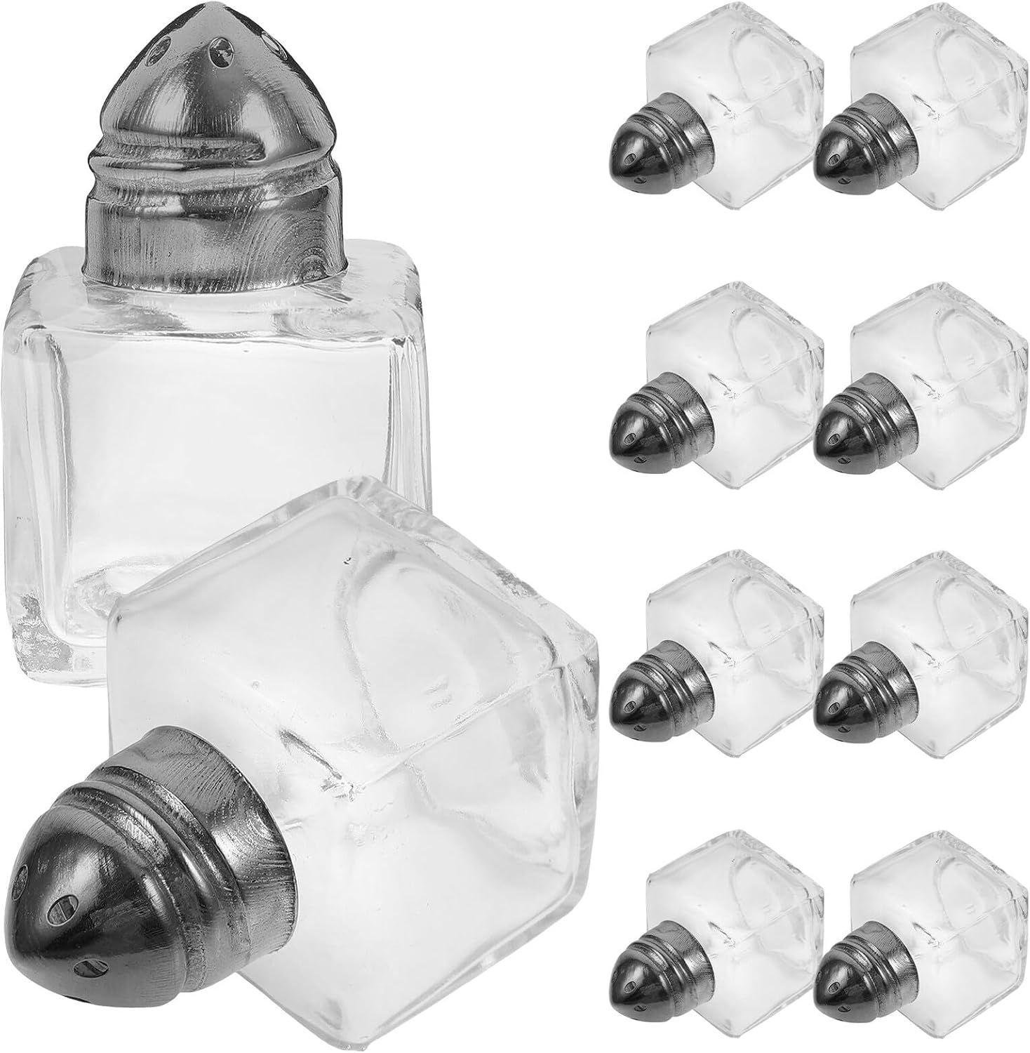 10Pcs Mini Salt Shakers Spice Bottles Portable Seasoning Containers for Kitchen and Outdoor Bbq Space-saving Refillable Condiment Jars