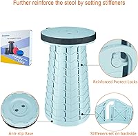 Vista 26 de Boreeman Taburete plegable mejorado, ligero pero más resistente, con capacidad de carga, 400 libras, taburete plegable portátil para camping, pesca