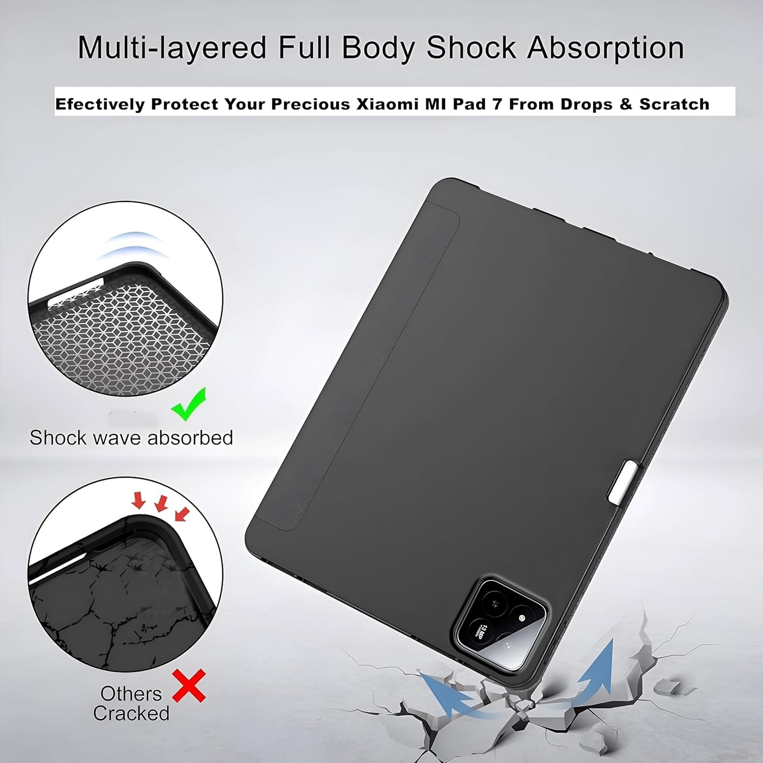 ProElite Cover for Xiaomi Mi Pad 8/Pad 8 Pro 11.2 inch Cover, Soft Flexible Flip Case Cover with Pen Holder for Xiaomi Mi Pad 8/Pad 8 Pro 11.2 inch, Support Auto Sleep Wake, [Recoil Series] - Black — Amazon image 7