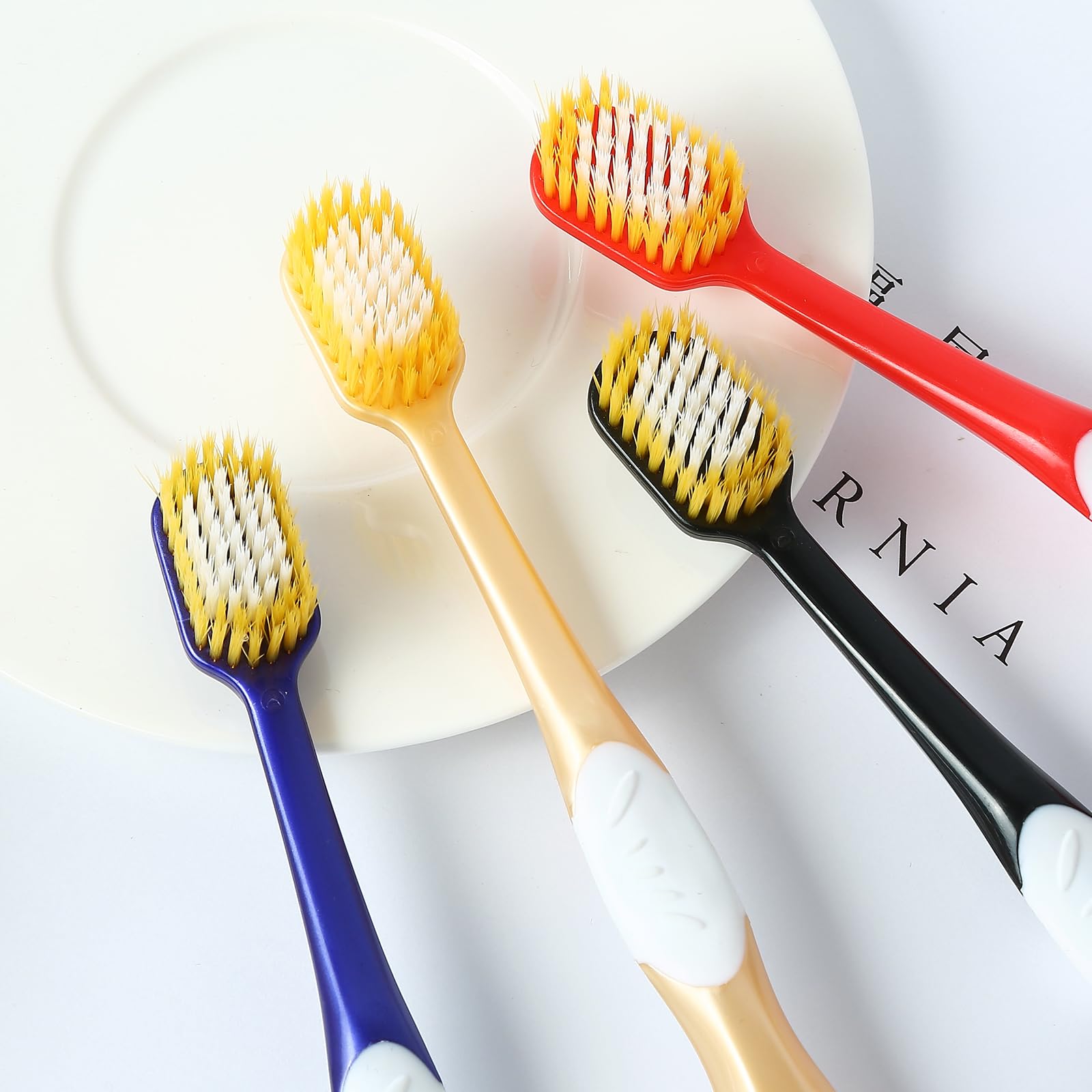 Spazzolino da denti a testa larga per adulti, eccellente effetto di pulizia, spazzolino manuale per denti sensibili o pulizia delle gengive in modo efficace (confezione da 6)