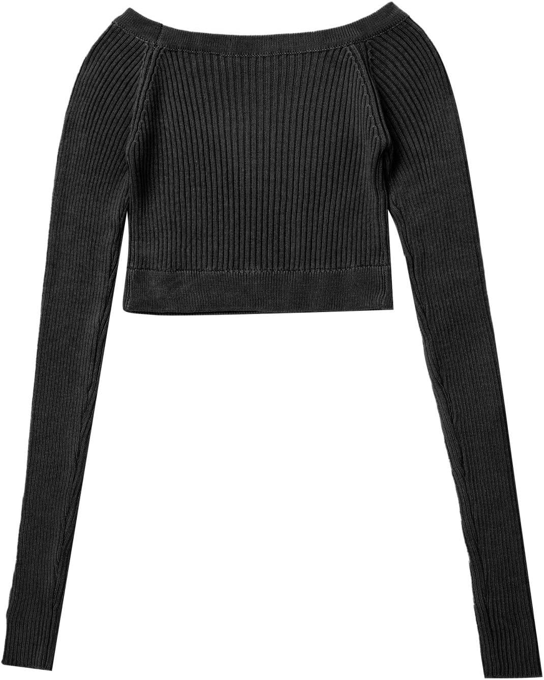 JanJean Little Big Girls Long Sleeve Ballet Dance Crossover Knitted Wrap Top Cropped Jumper Yoga Sports Knitwear Sweater