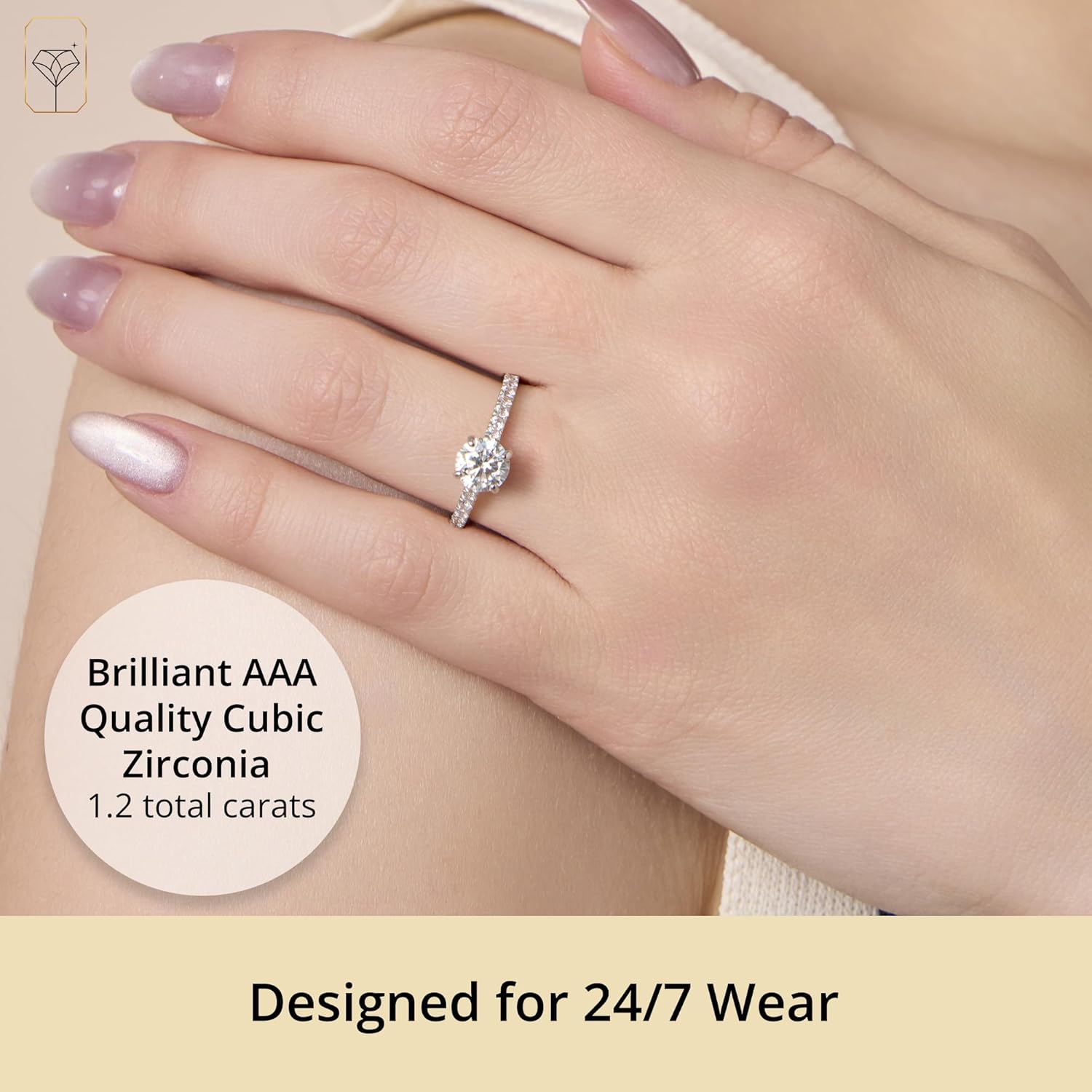 MAX + STONE 1.2 Carat Cubic Zirconia Engagement or Anniversary Eternity Ring for Women in 10k White or Yellow Gold (1.2 ct.tw) Size 4.5 to 9