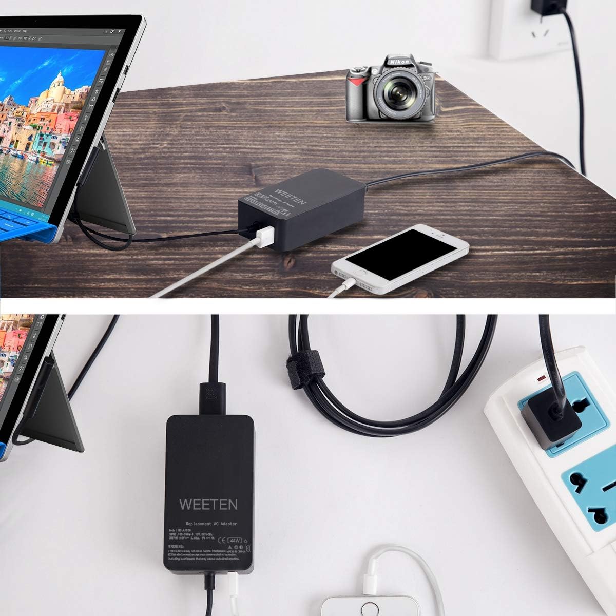 Super Deal Product WEETEN 36W 12V 2.58A Surface Power Supply Compatible for Microsoft Surface Pro 3 Pro 4 Pro 5 Pro 6, Surface Go, Windows Tablet AC Adapter Charger Replacement Cord with USB Port 1625