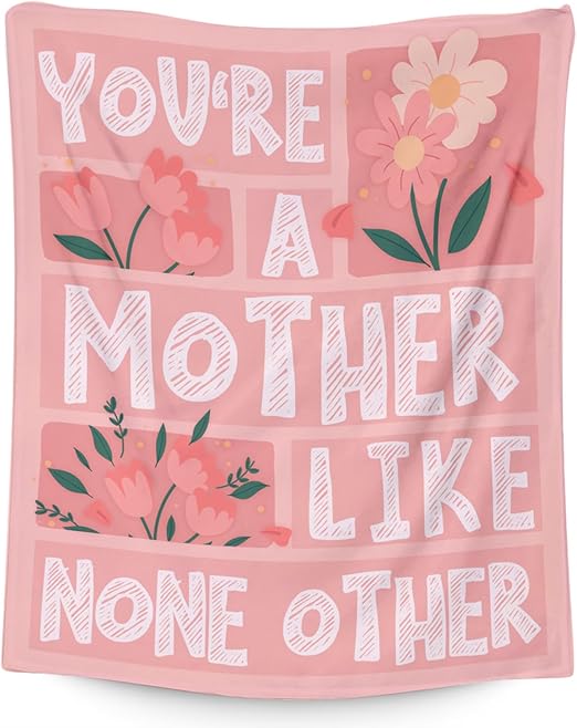 Mothers Day Blanket Gifts - 40x50 Inches Soft Cozy Throw for Festivals Holidays - Pink Blankets for Mom