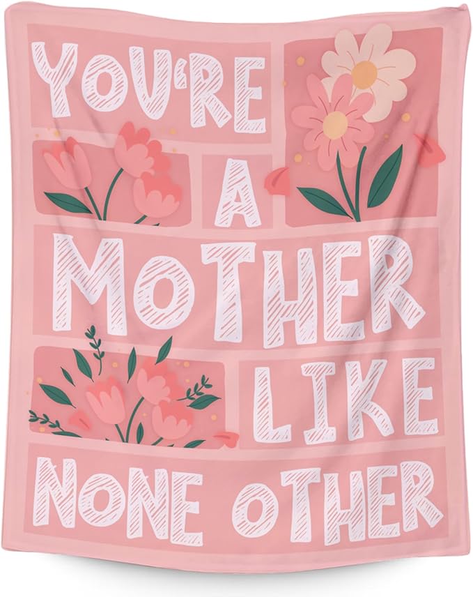 Mothers Day Blanket Gifts - 40x50 Inches Soft Cozy Throw for Festivals Holidays - Pink Blankets for Mom