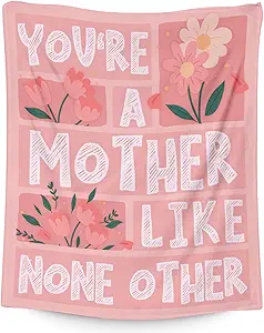 Mothers Day Blanket Gifts - 40x50 Inches Soft Cozy Throw for Festivals Holidays - Pink Blankets for Mom