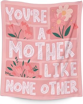 Mothers Day Blanket Gifts - 40x50 Inches Soft Cozy Throw for Festivals Holidays - Pink Blankets for Mom