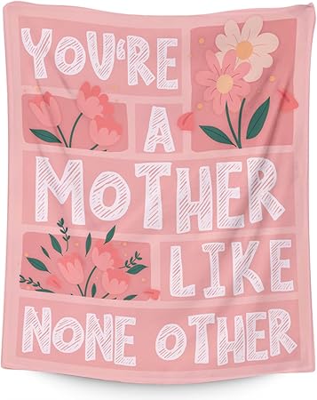 Mothers Day Blanket Gifts - 40x50 Inches Soft Cozy Throw for Festivals Holidays - Pink Blankets for Mom