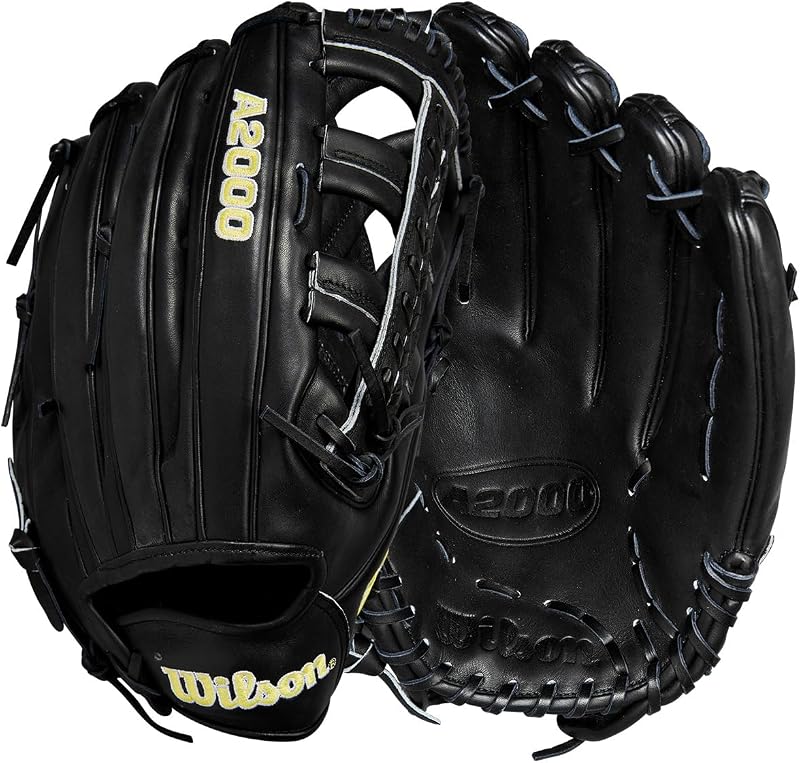 2024 Baseball Classics Series A2000 1810 Guante de béisbol para exteriores de 12,75 pulgadas, tiro a la izquierda, negro/amarillo