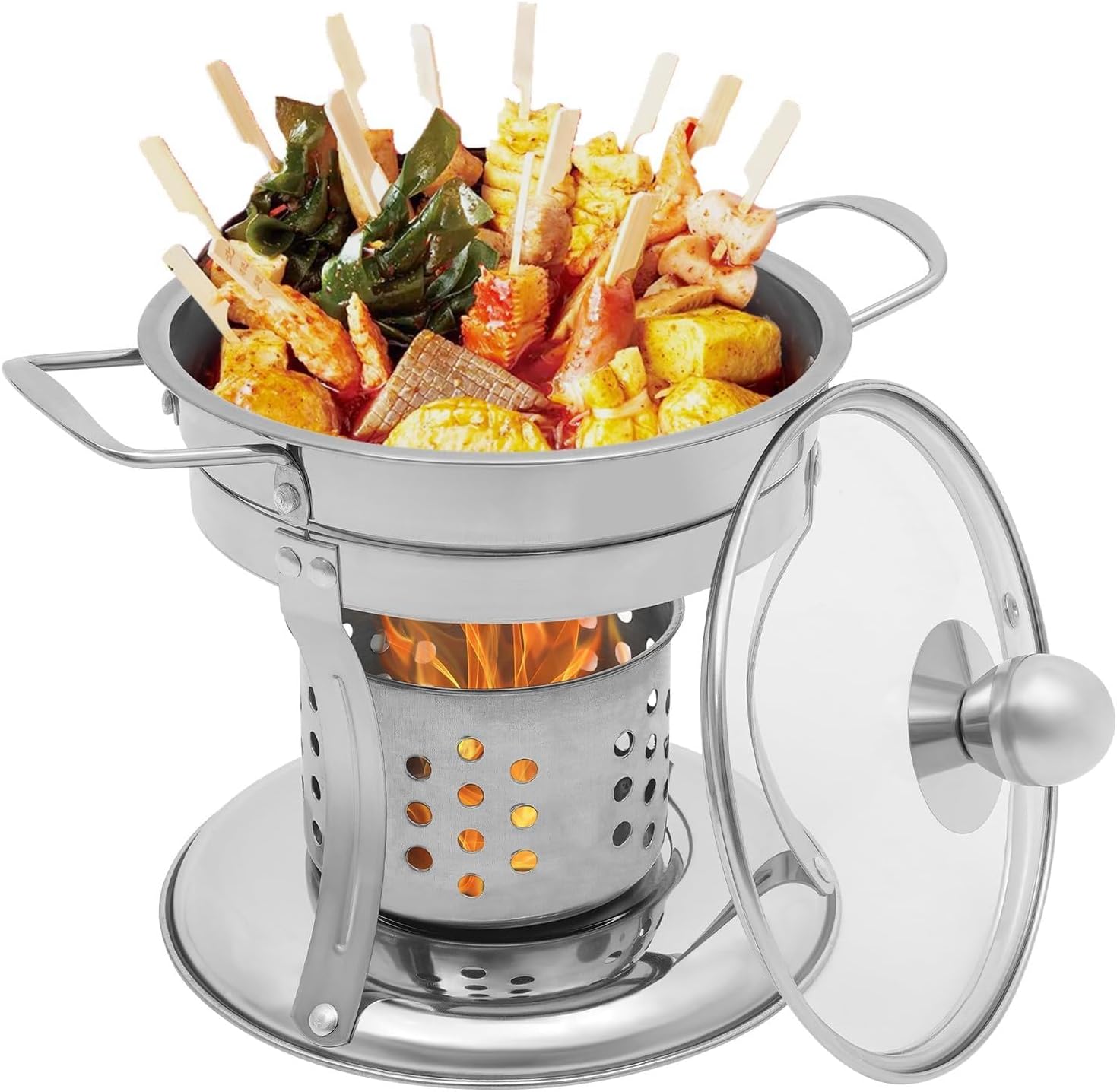 4-Pack Mini Chafing Dish Buffet Full Set, 1.3Qt Stainless Steel Catering Chafer with Lids, Pans & Fuel, Round Buffet Servers and Warmers for Wedding, Parties, Banquet and Catering Events