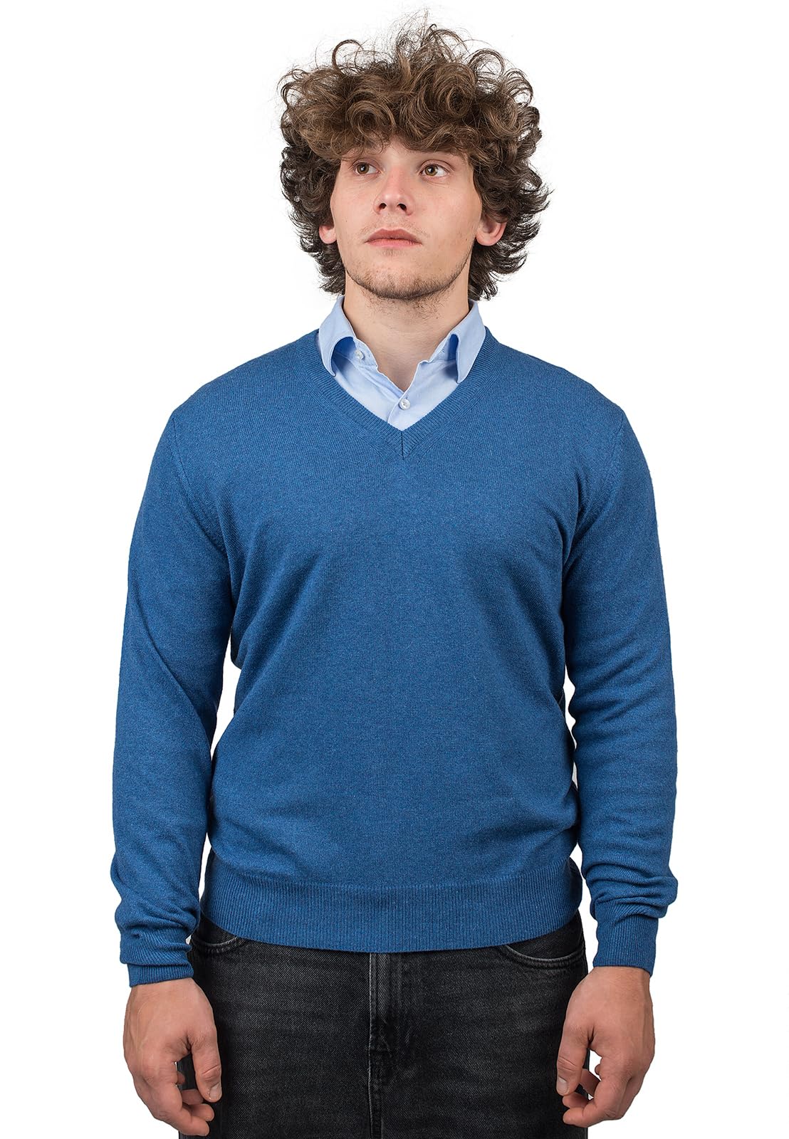 Dalle Piane Cashmere Herren Pullover V-Ausschnitt Wollmix