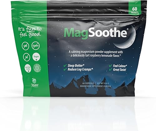 Jigsaw Health MagSoothe Suplemento en polvo de glicinato de magnesio calmante de acción rápida Sabor a limonada de frambuesa 60 porciones