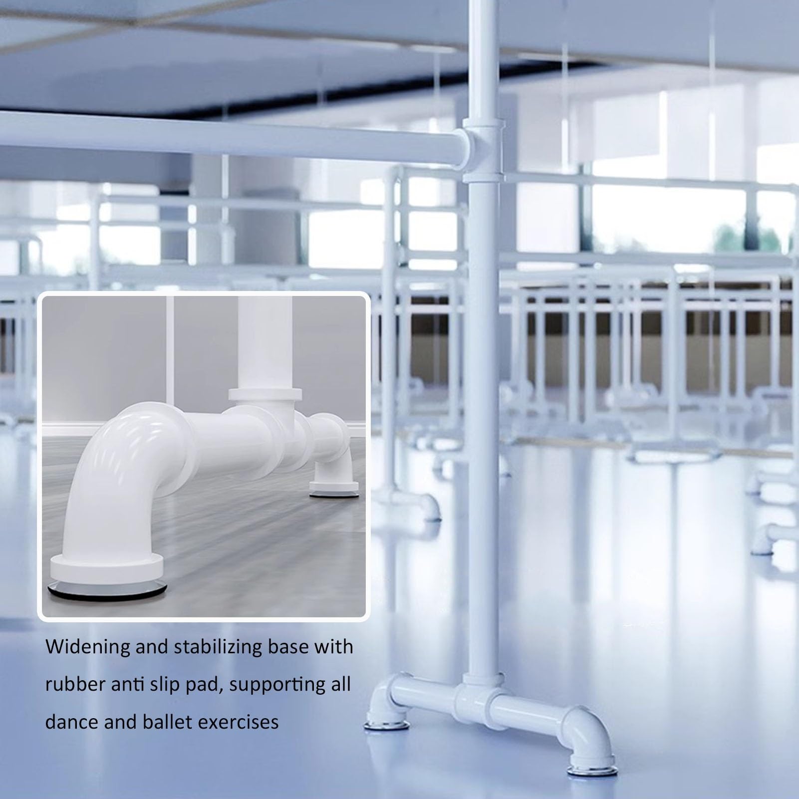Barra de Ballet de Metal portátil de Doble Capa para gimnasios en casa: Barra de Entrenamiento de Baile de Fitness Ajustable, Adecuada para Adultos y niños, Ideal para Entrenamientos de Alta